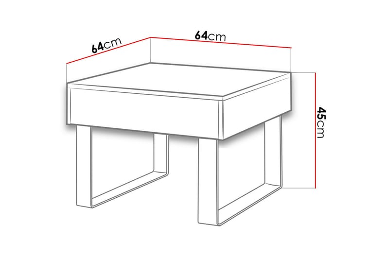 Tessan Soffbord Litet 64 cm med Förvaring Låda - Brun/Beige - Soffbord