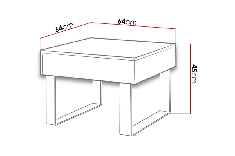 Tessan Soffbord Litet 64 cm med Förvaring Låda - Vit - Möbler - Bord & matgrupper - Soffbord