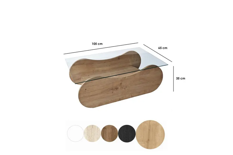 Soffbord Tevrin Sudamalek / Transparent - Sudamalek / Transparent - Möbler - Bord & matgrupper - Soffbord