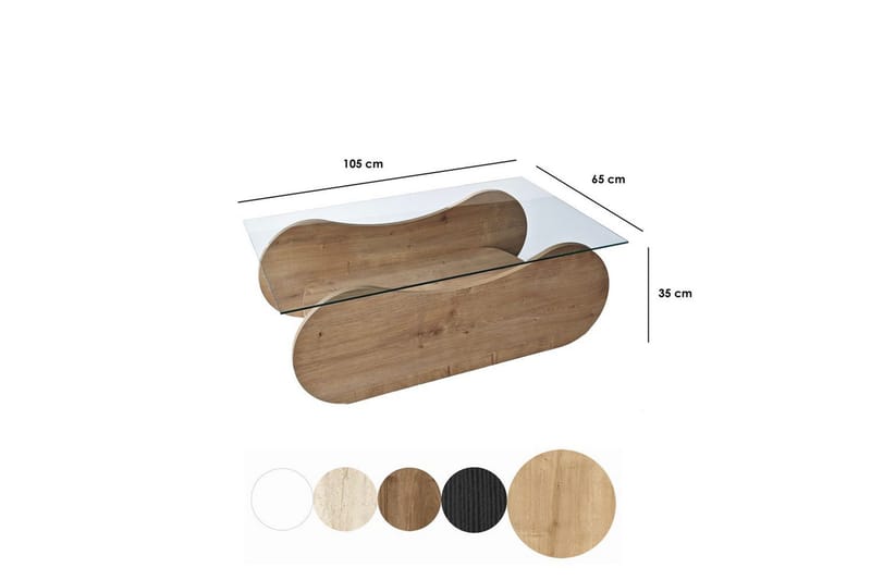 Soffbord Tevrin Sudamalek / Transparent - Sudamalek / Transparent - Möbler - Bord & matgrupper - Soffbord