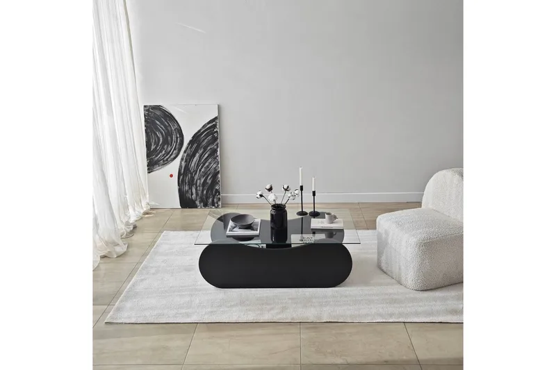 Soffbord Tevrin Svart / Transparent - Svart / Transparent - Möbler - Bord & matgrupper - Soffbord