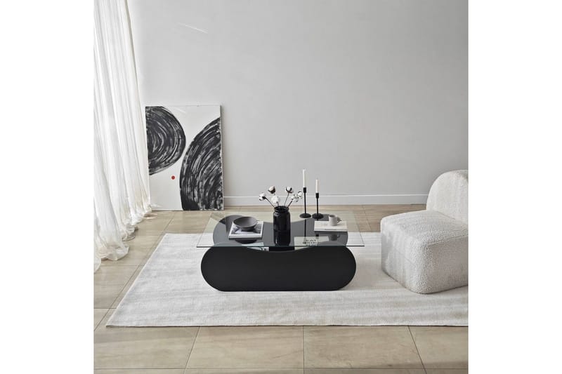 Soffbord Tevrin Svart / Transparent - Svart / Transparent - Möbler - Bord & matgrupper - Soffbord