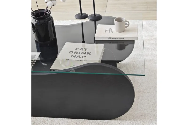 Soffbord Tevrin Svart / Transparent - Svart / Transparent - Möbler - Bord & matgrupper - Soffbord