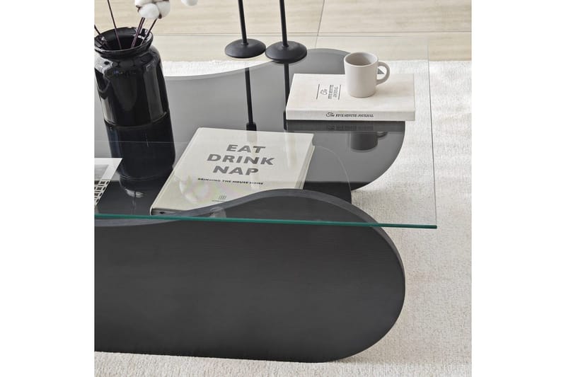 Soffbord Tevrin Svart / Transparent - Svart / Transparent - Möbler - Bord & matgrupper - Soffbord