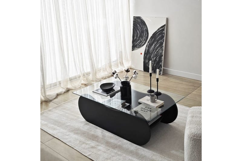 Soffbord Tevrin Svart / Transparent - Svart / Transparent - Möbler - Bord & matgrupper - Soffbord