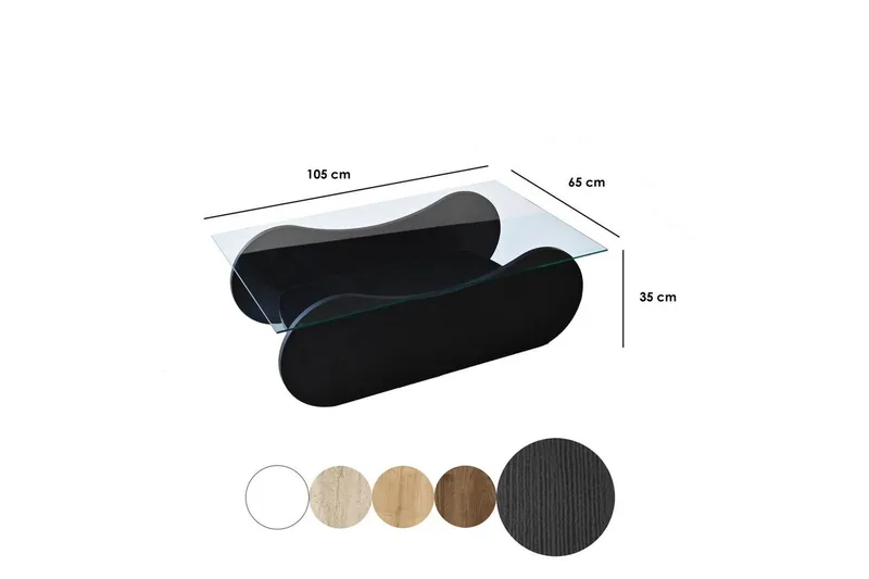 Soffbord Tevrin Svart / Transparent - Svart / Transparent - Möbler - Bord & matgrupper - Soffbord