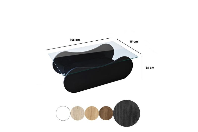 Soffbord Tevrin Svart / Transparent - Svart / Transparent - Möbler - Bord & matgrupper - Soffbord