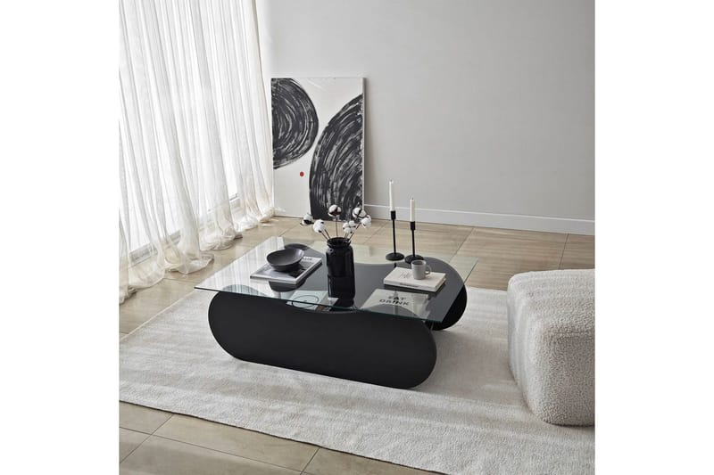 Soffbord Tevrin Svart / Transparent - Svart / Transparent - Möbler - Bord & matgrupper - Soffbord