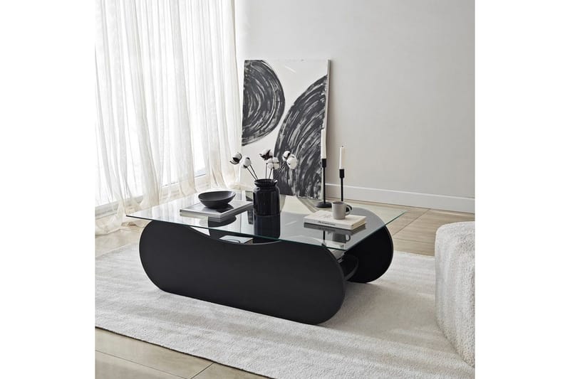 Soffbord Tevrin Svart / Transparent - Svart / Transparent - Möbler - Bord & matgrupper - Soffbord