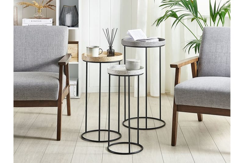 Texon Satsbord 36 cm 3-pack - Svart - Möbler - Bord & matgrupper - Soffbord