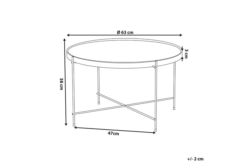 Thore Soffbord 63 cm Runt - Glas/Silver - Soffbord