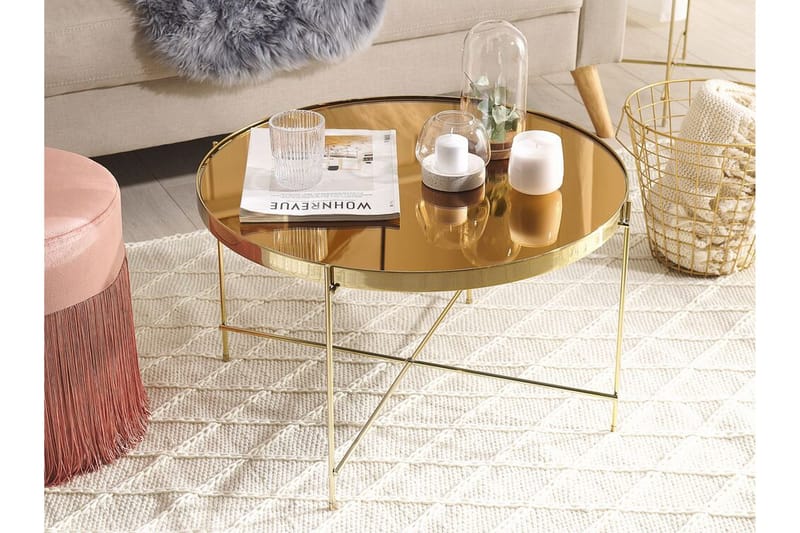 Thore Soffbord i härdat glas - Guld - Möbler - Bord & matgrupper - Soffbord