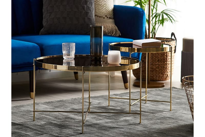 Thore Soffbord i härdat glas - Guld - Möbler - Bord & matgrupper - Soffbord
