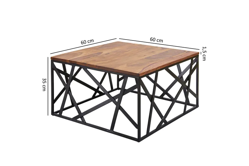 Tijero Soffbord 60 cm - Massivt Trä/Svart - Möbler - Bord & matgrupper - Soffbord