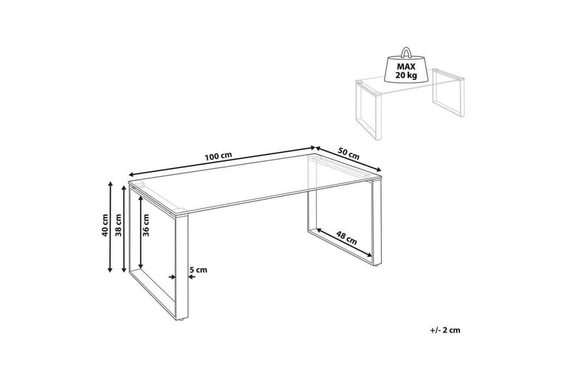 Soffbord Tilon Silver/Transparent - Silver/Transparent - Möbler - Bord & matgrupper - Soffbord