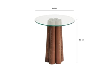 Tjadhunt Soffbord 50 cm - Valnöt/Glas - Möbler - Bord & matgrupper - Soffbord