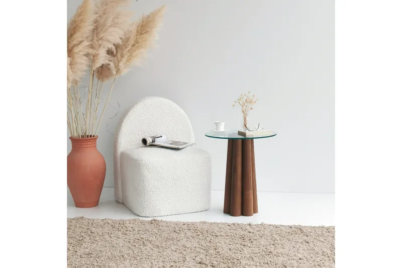 Tjadhunt Soffbord 50 cm - Valnöt/Glas - Möbler - Bord & matgrupper - Soffbord