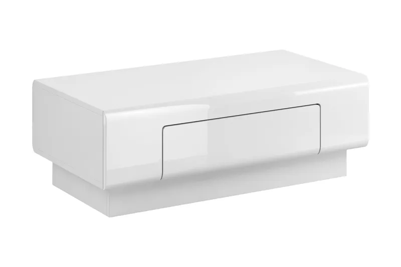 Toreno Soffbord 110 cm med Förvaring Hylla + Låda, Vit