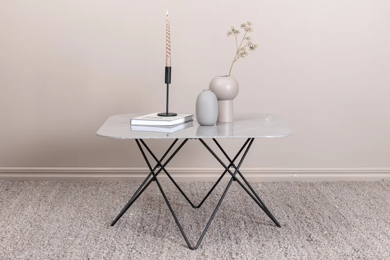 Tristar Soffbord 80 cm - Marmor/Grå/Svart - Möbler - Bord & matgrupper - Soffbord