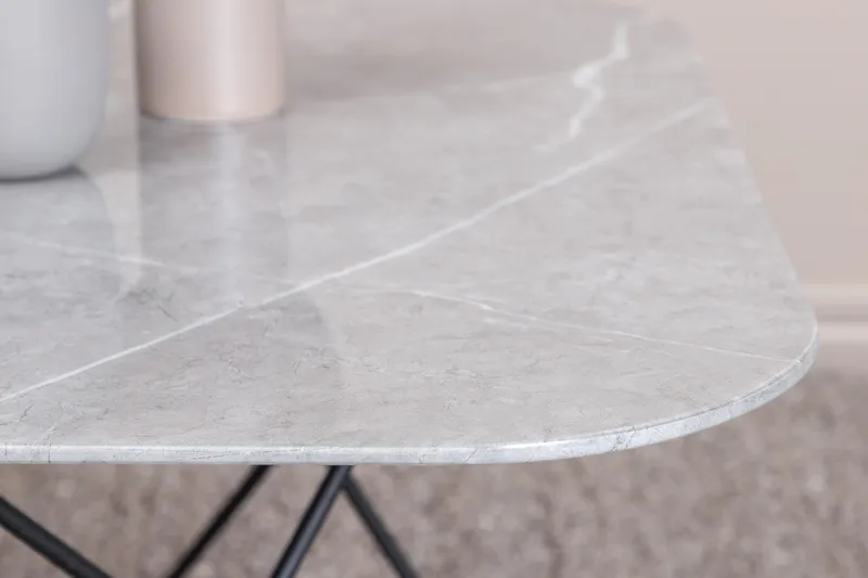 Tristar Soffbord 80 cm - Marmor/Grå/Svart - Möbler - Bord & matgrupper - Soffbord