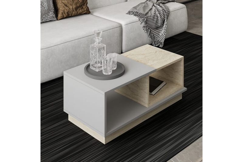 Soffbord Vaelen Travertin / Grå - Travertin / Grå - Möbler - Bord & matgrupper - Soffbord
