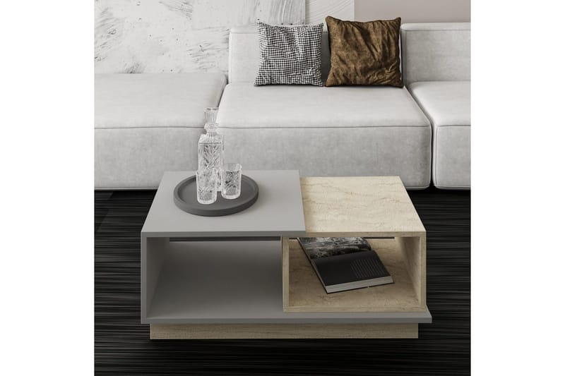 Soffbord Vaelen Travertin / Grå - Travertin / Grå - Möbler - Bord & matgrupper - Soffbord