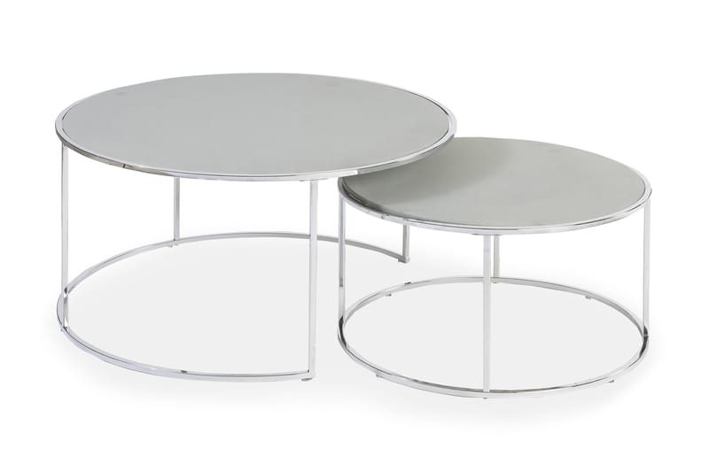 Valais Soffbord 2-pack 60|80 cm | Krom/Grå - Krom/Grå - Möbler - Bord & matgrupper - Soffbord