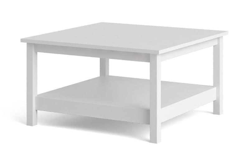 Vallvidera 81 cm Runt Soffbord med Hylla i Målat Trä - Vit - Möbler - Bord & matgrupper - Soffbord