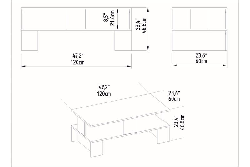 Velenje Soffbord 120 cm - Natur/Mörkbrun - Möbler - Bord & matgrupper - Soffbord