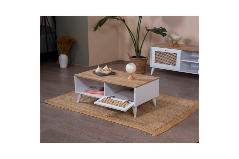 Soffbord Velin Vit / Ek - Vit / Ek - Möbler - Bord & matgrupper - Soffbord
