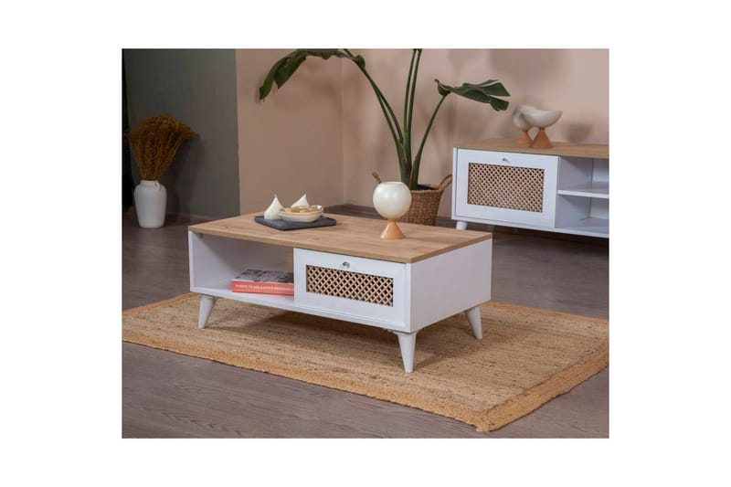 Soffbord Velin Vit / Ek - Vit / Ek - Möbler - Bord & matgrupper - Soffbord