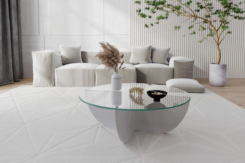 Vellavie Soffbord 90x30x90 cm Runt - Vit - Möbler - Bord & matgrupper - Soffbord