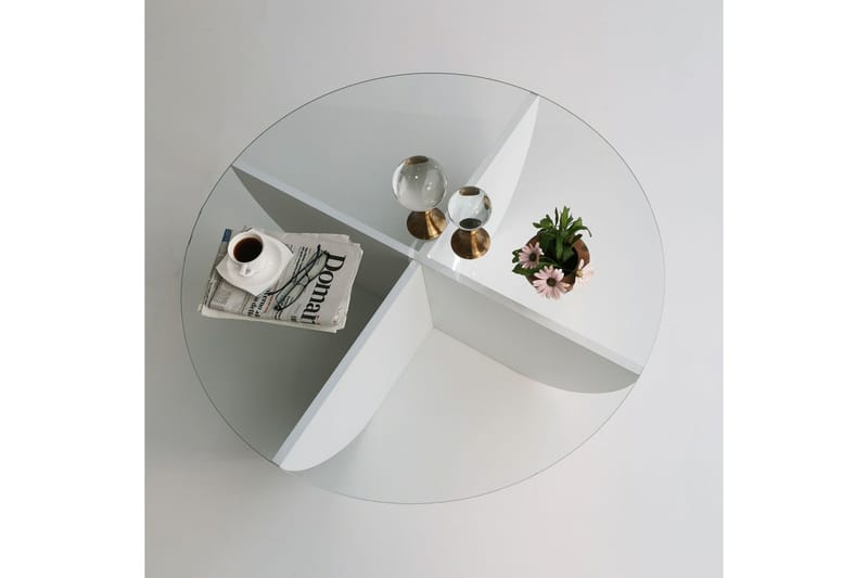 Vellavie Soffbord 90x30x90 cm Runt - Vit - Möbler - Bord & matgrupper - Soffbord