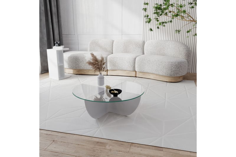 Vellavie Soffbord 90x30x90 cm Runt - Vit - Möbler - Bord & matgrupper - Soffbord