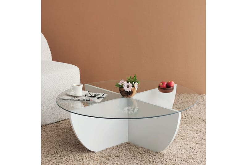 Vellavie Soffbord 90x30x90 cm Runt - Vit - Möbler - Bord & matgrupper - Soffbord