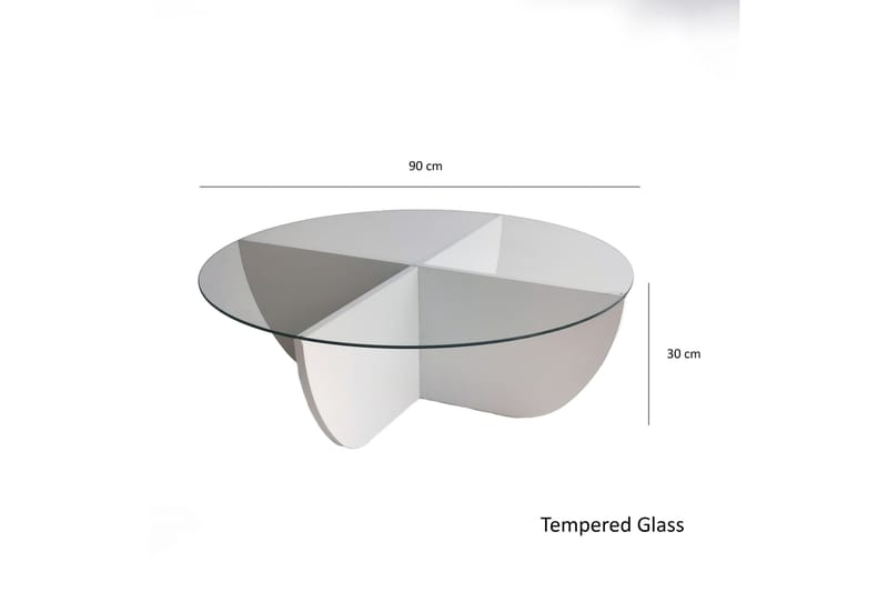 Vellavie Soffbord 90x30x90 cm Runt - Vit - Möbler - Bord & matgrupper - Soffbord