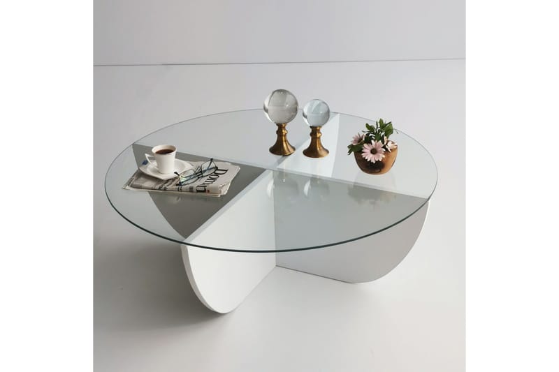 Vellavie Soffbord 90x30x90 cm Runt - Vit - Möbler - Bord & matgrupper - Soffbord