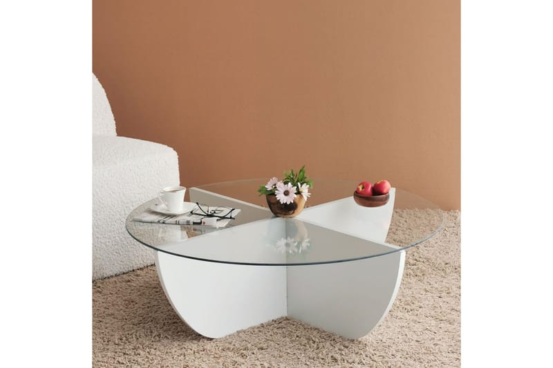 Vellavie Soffbord 90x30x90 cm Runt - Vit - Möbler - Bord & matgrupper - Soffbord