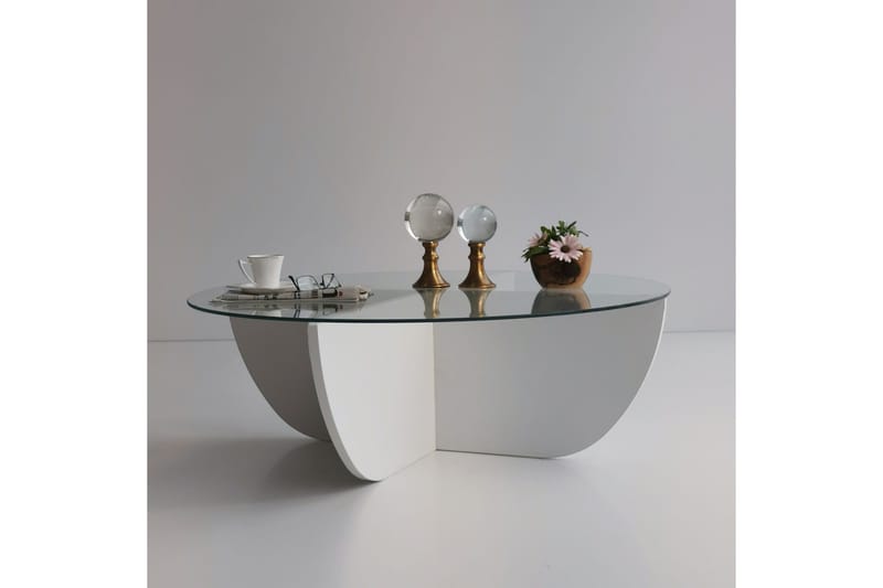 Vellavie Soffbord 90x30x90 cm Runt - Vit - Möbler - Bord & matgrupper - Soffbord