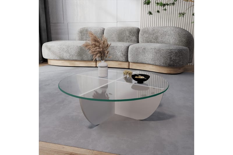 Vellavie Soffbord 90x30x90 cm Runt - Vit - Möbler - Bord & matgrupper - Soffbord