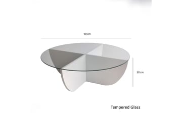 Vellavie Soffbord 90x30x90 cm Runt - Vit - Möbler - Bord & matgrupper - Soffbord