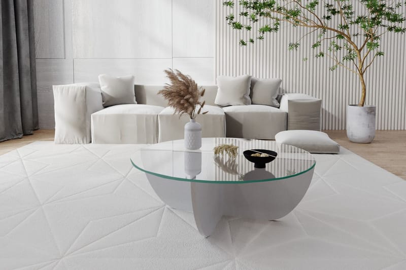 Vellavie Soffbord 90x30x90 cm Runt - Vit - Möbler - Bord & matgrupper - Soffbord