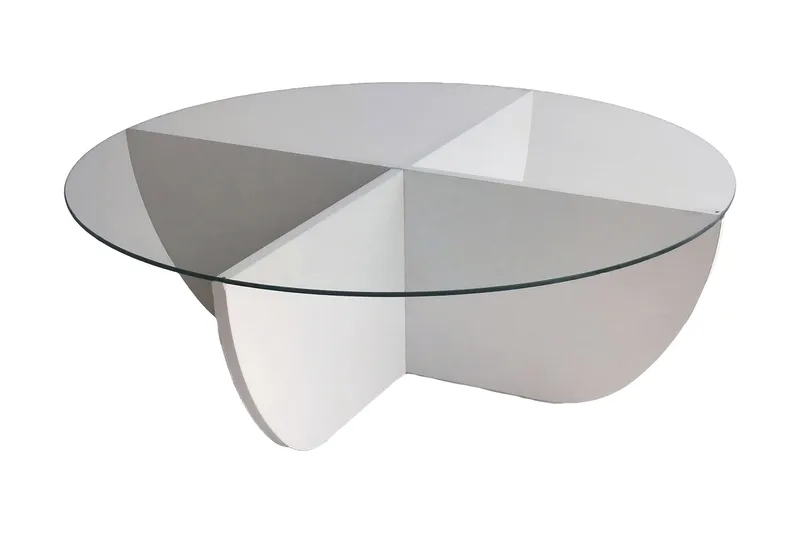 Vellavie Soffbord 90x30x90 cm Runt, Vit