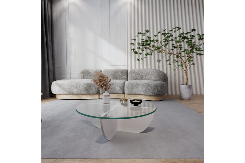 Vellavie Soffbord 90x30x90 cm Runt - Vit - Möbler - Bord & matgrupper - Soffbord