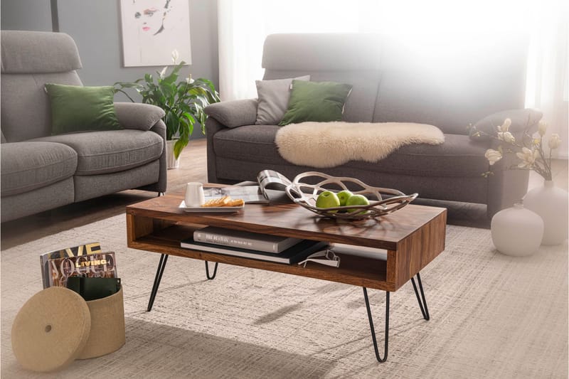 Virworthy Soffbord 100 cm - Massivt Trä/Svart - Möbler - Bord & matgrupper - Soffbord