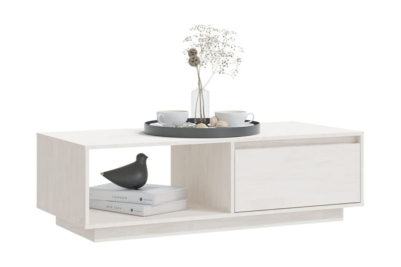 Soffbord vit 110x50x33,5 cm massiv furu - Vit - Möbler - Bord & matgrupper - Soffbord