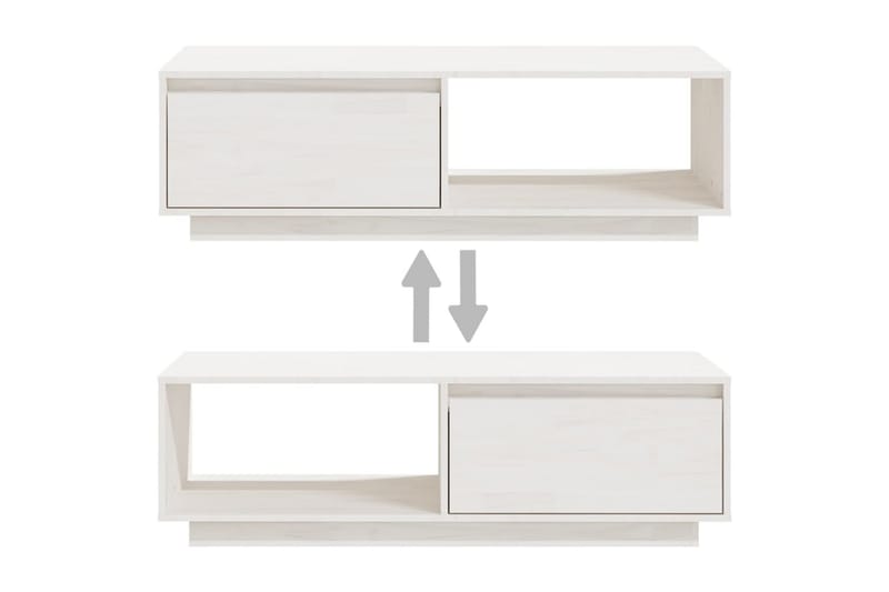 Soffbord vit 110x50x33,5 cm massiv furu - Vit - Möbler - Bord & matgrupper - Soffbord