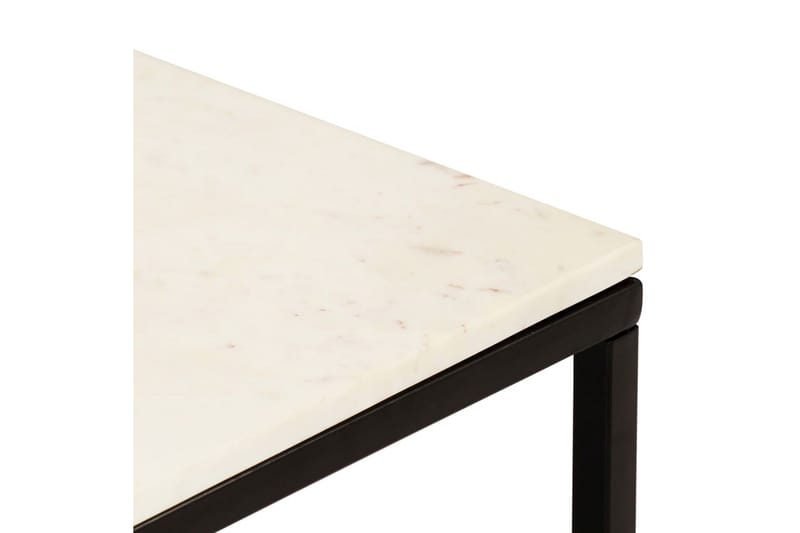 Soffbord vit 40x40x35 cm äkta sten med marmorstruktur - Vit - Soffbord
