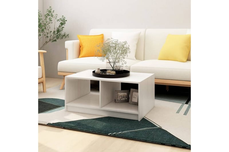 Soffbord vit 75x50x33,5 cm massiv furu - Vit - Möbler - Bord & matgrupper - Soffbord