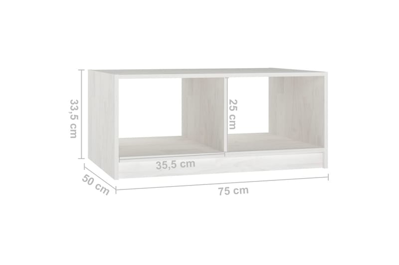 Soffbord vit 75x50x33,5 cm massiv furu - Vit - Möbler - Bord & matgrupper - Soffbord